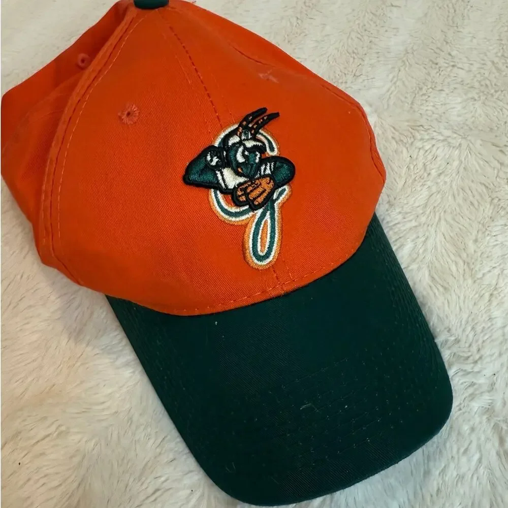 Vintage Baseball Hat Cap MiLB Greensboro Grasshoppers Minor League Orange Green